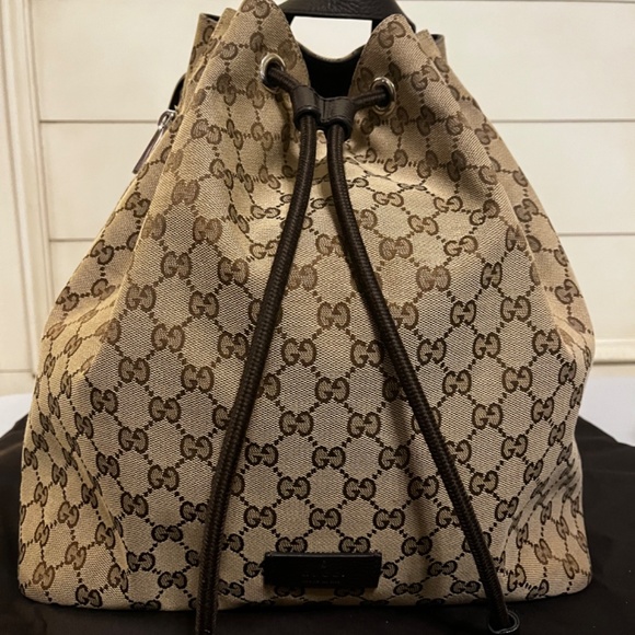 Gucci Monogram GG Drawstring Backpack - Picture 7 of 7